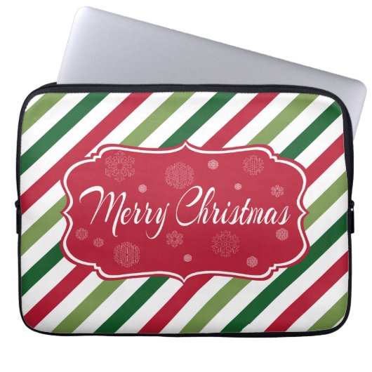 Frohe Weihnachten Laptopschutzhülle (Vorderseite)