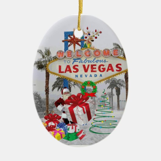 Frohe Weihnachten Las Vegas Santa Ornament (Vorne)