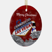 Frohe Weihnachten Las Vegas Snowman Ornament (Rechts)