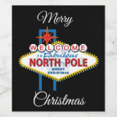 Frohe Weihnachten Las Vegas Weinetikett (Einzelnes Label)