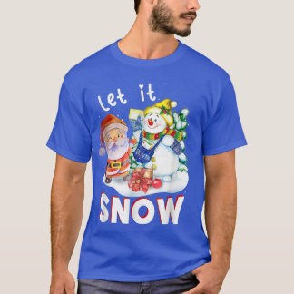 Frohe Weihnachten lassen es Schnee Weihnachtsmann T-Shirt