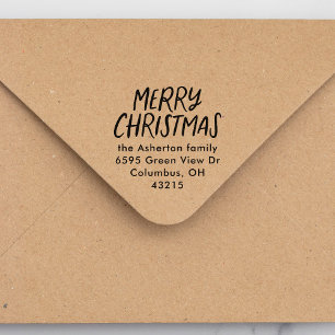 Frohe Weihnachten lässige Feiertage Rückkehr Adres Permastempel