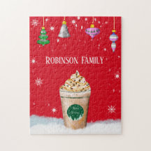 Frohe Weihnachten Latte Mit Vintage-Ornament Namen