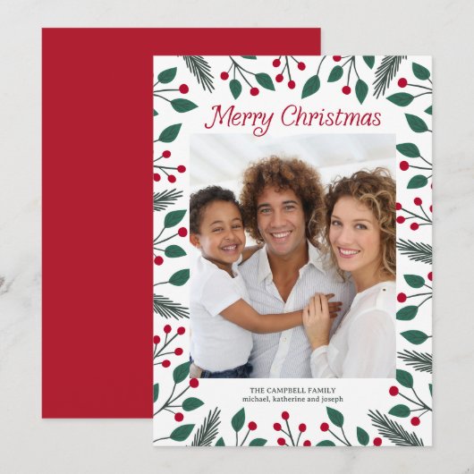 Frohe Weihnachten Laub Foto (Vorne/Hinten)