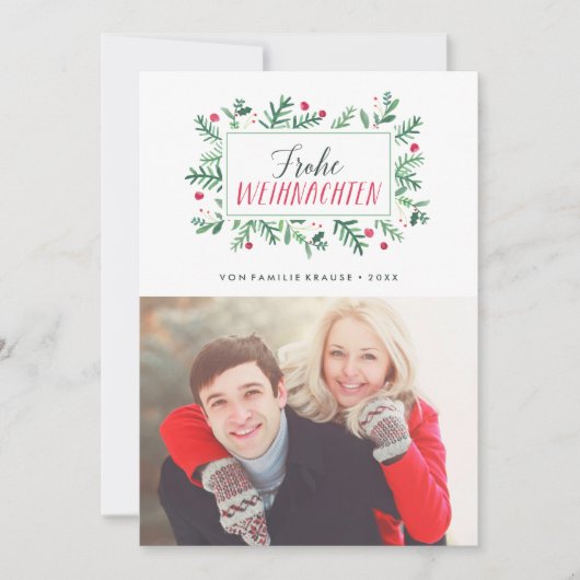 Frohe Weihnachten Laub | Weihnachtskarte (Vorderseite)