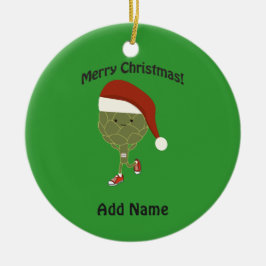 Frohe Weihnachten! Laufende Artischocke Keramikornament