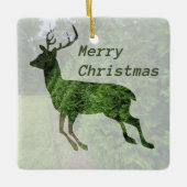 Frohe Weihnachten Leaping Deer Ornament (Vorderseite)