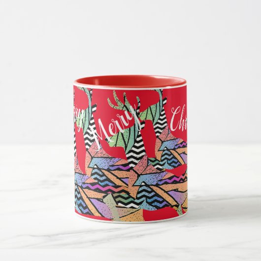 Frohe Weihnachten Leaping Deer Tasse (Zentrum)