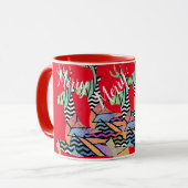 Frohe Weihnachten Leaping Deer Tasse (Vorderseite Links)