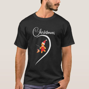 Frohe Weihnachten Lebkuchen Angler Liebespaar C T-Shirt