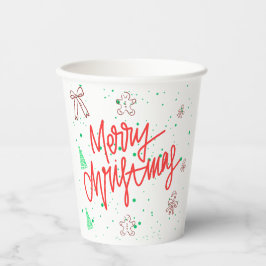 Frohe Weihnachten Lebkuchen Design. Pappbecher