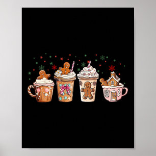Frohe Weihnachten Lebkuchen Kaffee Cups Lat Poster