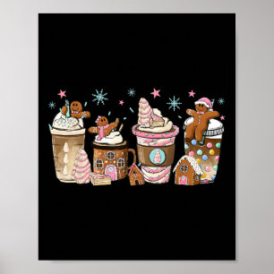 Frohe Weihnachten Lebkuchen Kaffee Cups Lat Poster