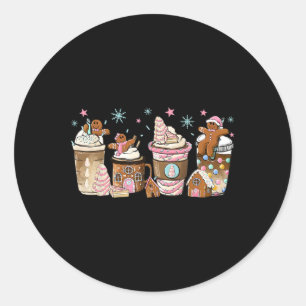 Frohe Weihnachten Lebkuchen Kaffee Cups Lat Runder Aufkleber