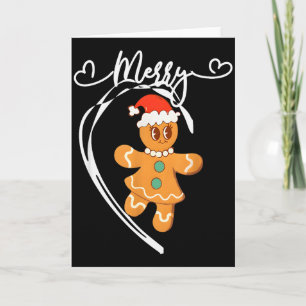 Frohe Weihnachten Lebkuchen-Paar Weihnachtspyjama Karte