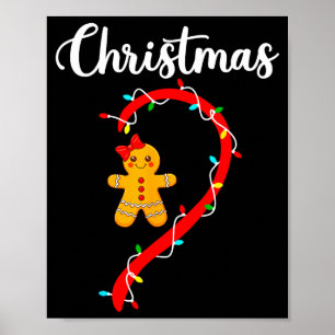 Frohe Weihnachten Lebkuchen-Paare Weihnachten Pyja Poster