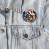 Frohe Weihnachten Lebkuchenhäuschen  Button (Beispiel)