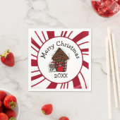 Frohe Weihnachten Lebkuchenhäuschen Serviette (Beispiel)