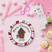 Frohe Weihnachten Lebkuchenhäuschen-Teller Pappteller (Party)