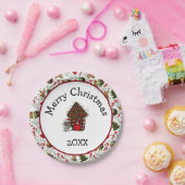Frohe Weihnachten Lebkuchenhäuschen-Teller Pappteller (Party)