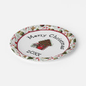 Frohe Weihnachten Lebkuchenhäuschen-Teller Pappteller (Schrägansicht)