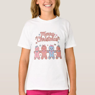 Frohe Weihnachten Lebkuchenmann Bogen Sterne Süße  T-Shirt