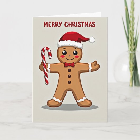 Frohe Weihnachten Lebkuchenmann Karte (Vorderseite)