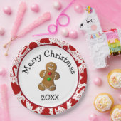 Frohe Weihnachten Lebkuchenmann Pappteller (Party)