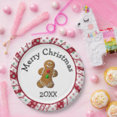 Frohe Weihnachten Lebkuchenmann Pappteller (Party)