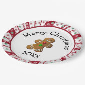 Frohe Weihnachten Lebkuchenmann Pappteller (Schrägansicht)