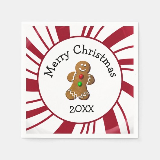 Frohe Weihnachten Lebkuchenmann Serviette (Vorderseite)