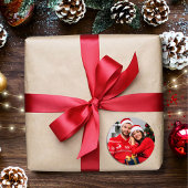 Frohe Weihnachten Legen Sie Ihr Foto Runder Aufkleber