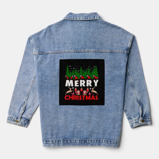 Frohe Weihnachten Leinwand Christlich Weihnachten Jeansjacke (Rückseite)