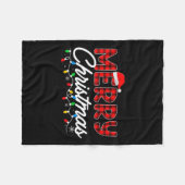 Frohe Weihnachten Leopard Buffalo Red Kariert für Fleecedecke (Vorderseite (Horizontal))