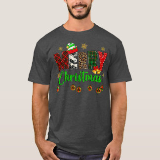 Frohe Weihnachten Leopard Buffalo Red Kariert für  T-Shirt