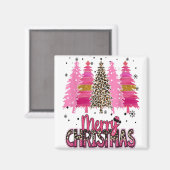 Frohe Weihnachten Leopard Buffalo Rote Karierte Ki Magnet (Vorderseite/Rückseite)