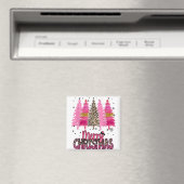 Frohe Weihnachten Leopard Buffalo Rote Karierte Ki Magnet (In Situ (Geschirrspüler))