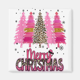 Frohe Weihnachten Leopard Buffalo Rote Karierte Ki Magnet