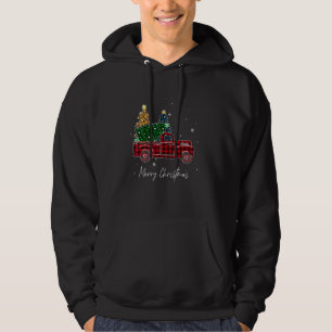 Frohe Weihnachten Leopard Buffalo Truck Tree Red P Hoodie