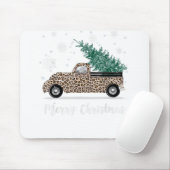 Frohe Weihnachten Leopard Buffalo Truck Tree Red P Mousepad (Mit Mouse)