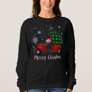 Frohe Weihnachten Leopard Buffalo Truck Tree Red P Sweatshirt