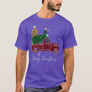 Frohe Weihnachten Leopard Buffalo Truck Tree Red P T-Shirt