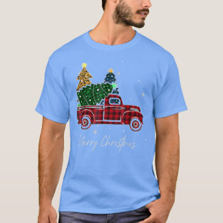 Frohe Weihnachten Leopard Buffalo Truck Tree Red P T-Shirt