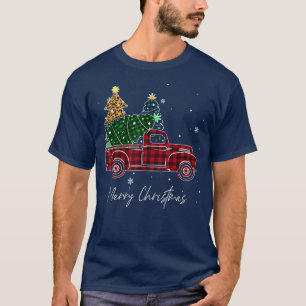Frohe Weihnachten Leopard Buffalo Truck Tree Red P T-Shirt
