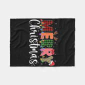 Frohe Weihnachten Leopard Büffel Rot Kariert Für M Fleecedecke (Vorderseite (Horizontal))