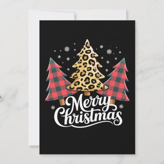 Frohe Weihnachten Leopard Kariert Tree Xmas Urlaub (Vorderseite)