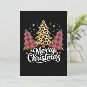 Frohe Weihnachten Leopard Kariert Tree Xmas Urlaub (Stehend Vorderseite)