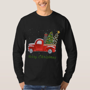 Frohe Weihnachten Leopard Karierten Weihnachtsbaum T-Shirt