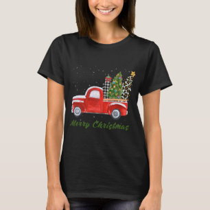 Frohe Weihnachten Leopard Karierten Weihnachtsbaum T-Shirt