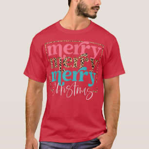 Frohe Weihnachten Leopard Print Weihnachtsbaum Xma T-Shirt